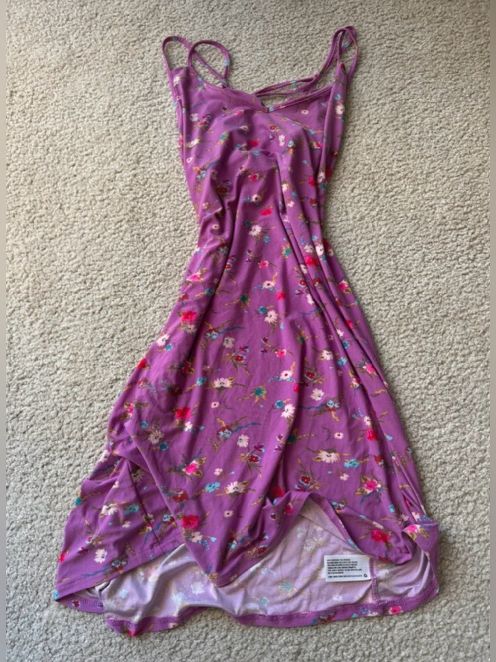 Xhilaration Purple Floral Slip Nightdress with Spaghetti Straps y2k floral